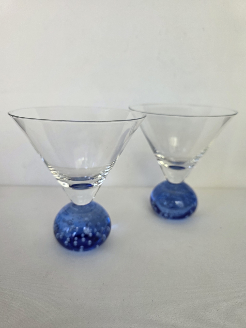 Bullicante Blue Stem Martini Glasses - Set of 2